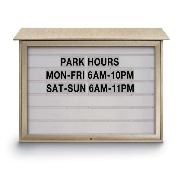 United Visual Products Indoor Enclosed Combo Board, 72"x36", Bronze Frame/White Porc & Buff UVCB7236BZ-WHTPORC-BUFF - main
